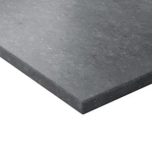 Bänkskiva Flow i Raven – mineralkomposit, kall mörkgrå med lätt marmorering. Bild: INR
