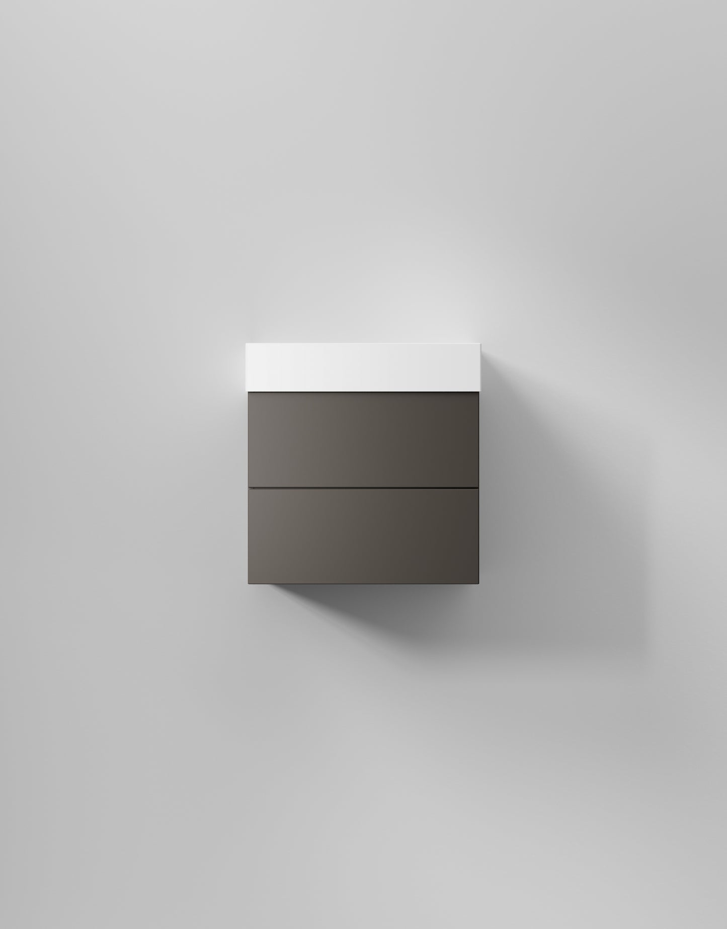 INR Kommod Core Solid 60 i Carbon Grey (art.nr 376153), visad med tvättställ som säljs separat. Bild: INR