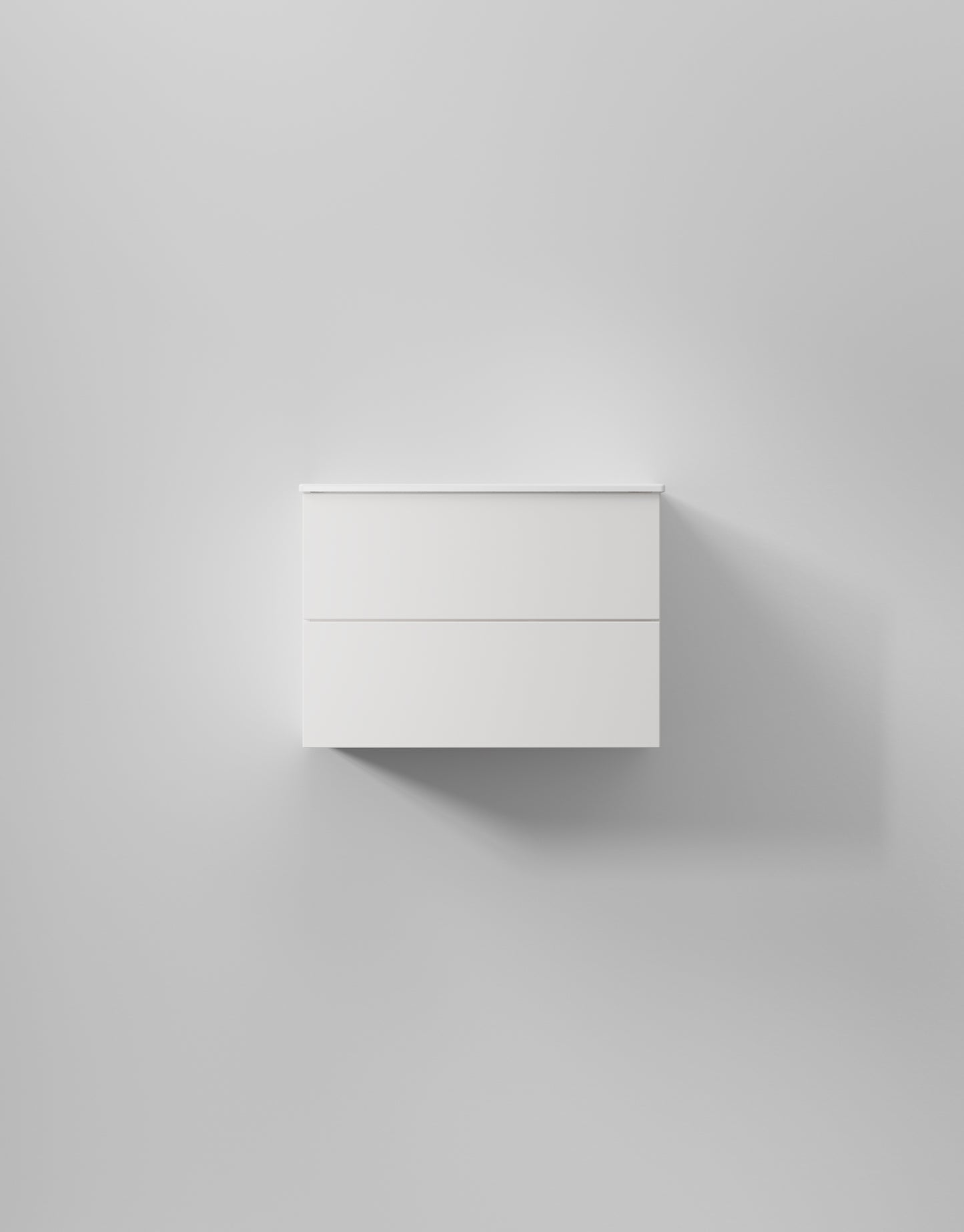 INR Kommod Core Solid 70 i Pure White (art.nr 376216), visad med tvättställ som säljs separat. Bild: INR