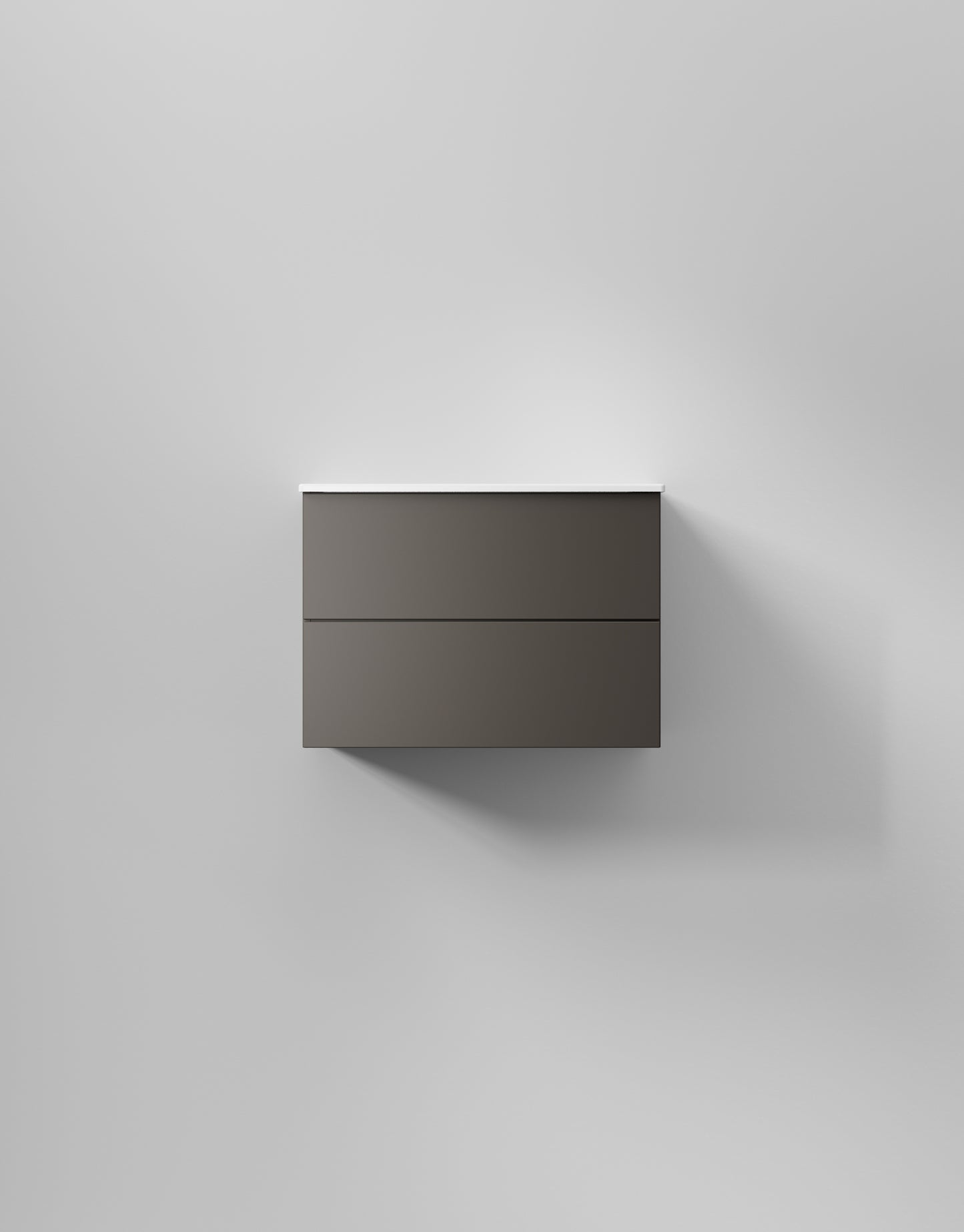 INR Kommod Core Solid 70 i Carbon Grey (art.nr 376253), visad med tvättställ som säljs separat. Bild: INR