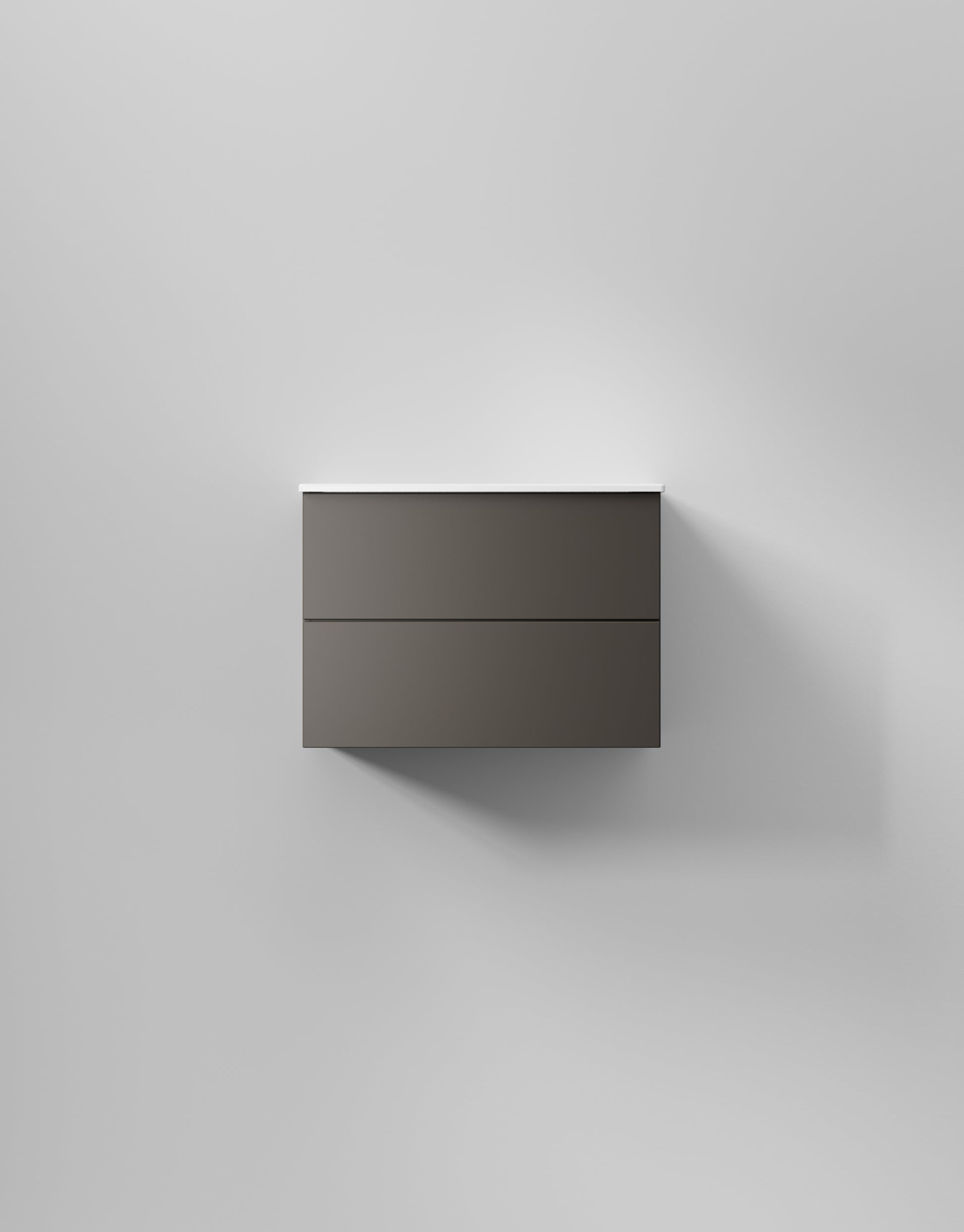 INR Kommod Core Solid 70 i Carbon Grey (art.nr 376253), visad med tvättställ som säljs separat. Bild: INR