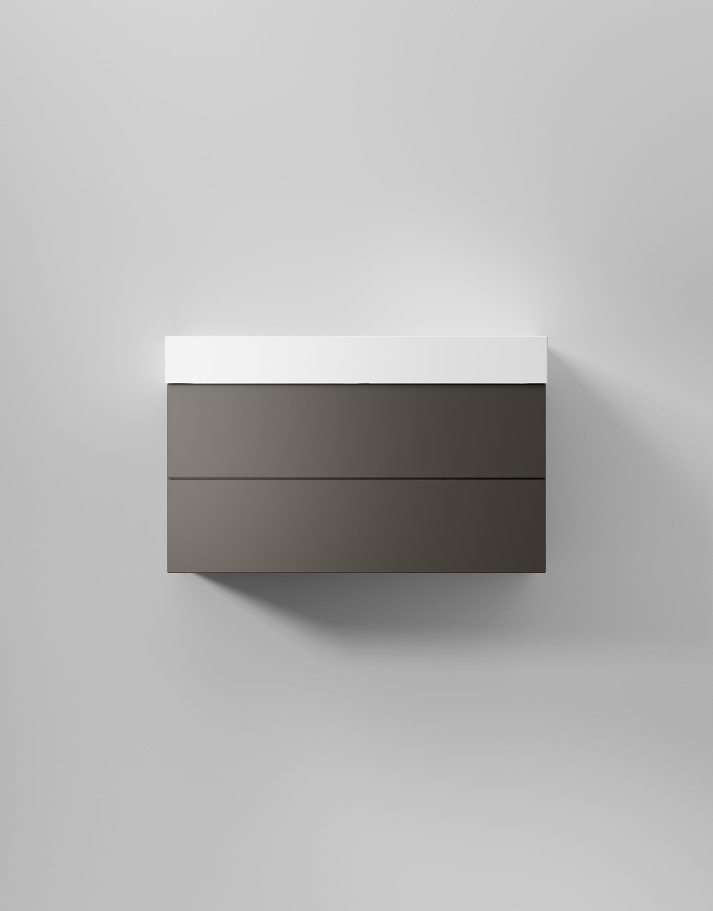 INR Kommod Core Solid 100 i Carbon Grey (art.nr 376453), visad med tvättställ som säljs separat. Bild: INR