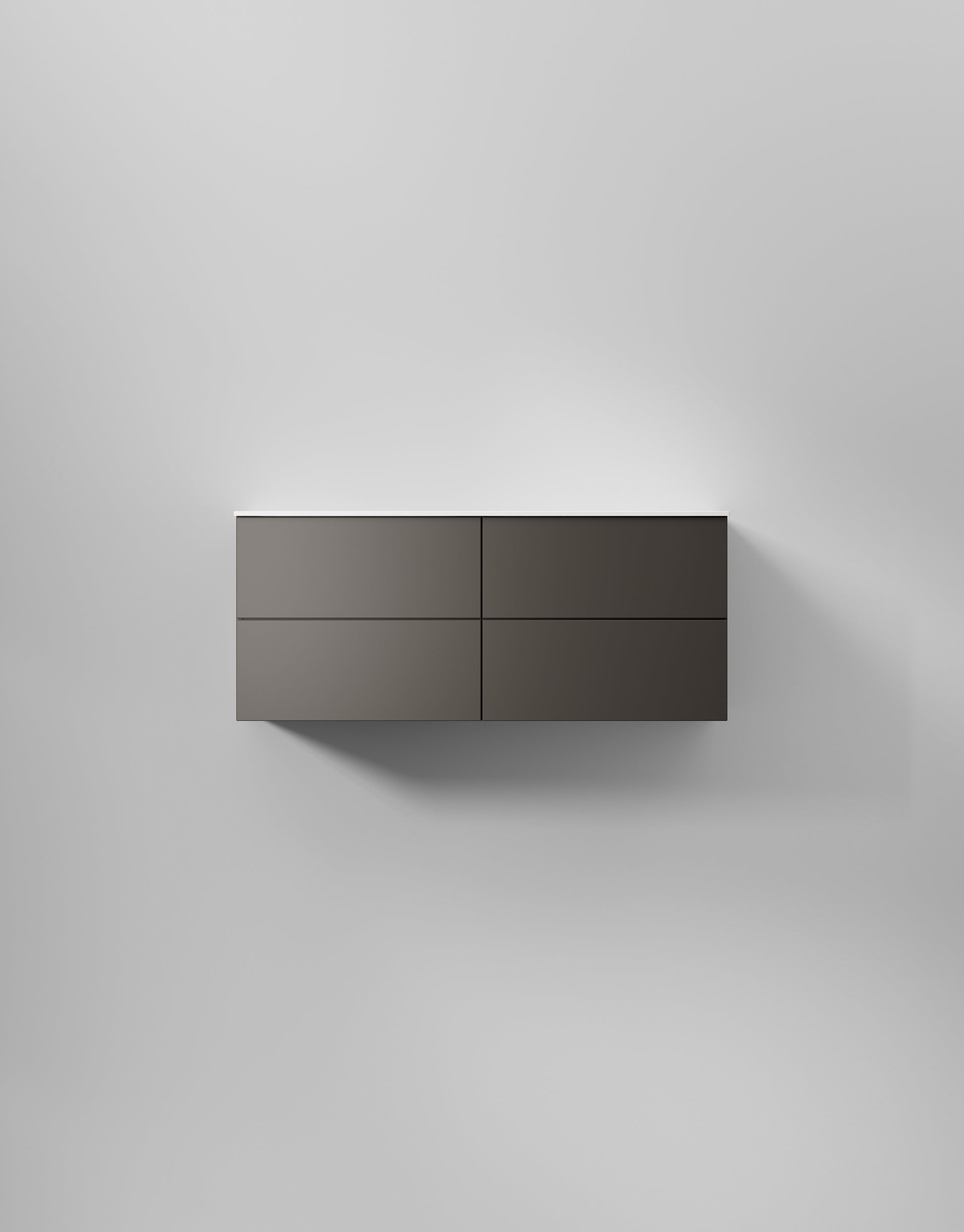INR Kommod Core Solid 120 D i Carbon Grey (art.nr 376653), visad med tvättställ som säljs separat. Bild: INR