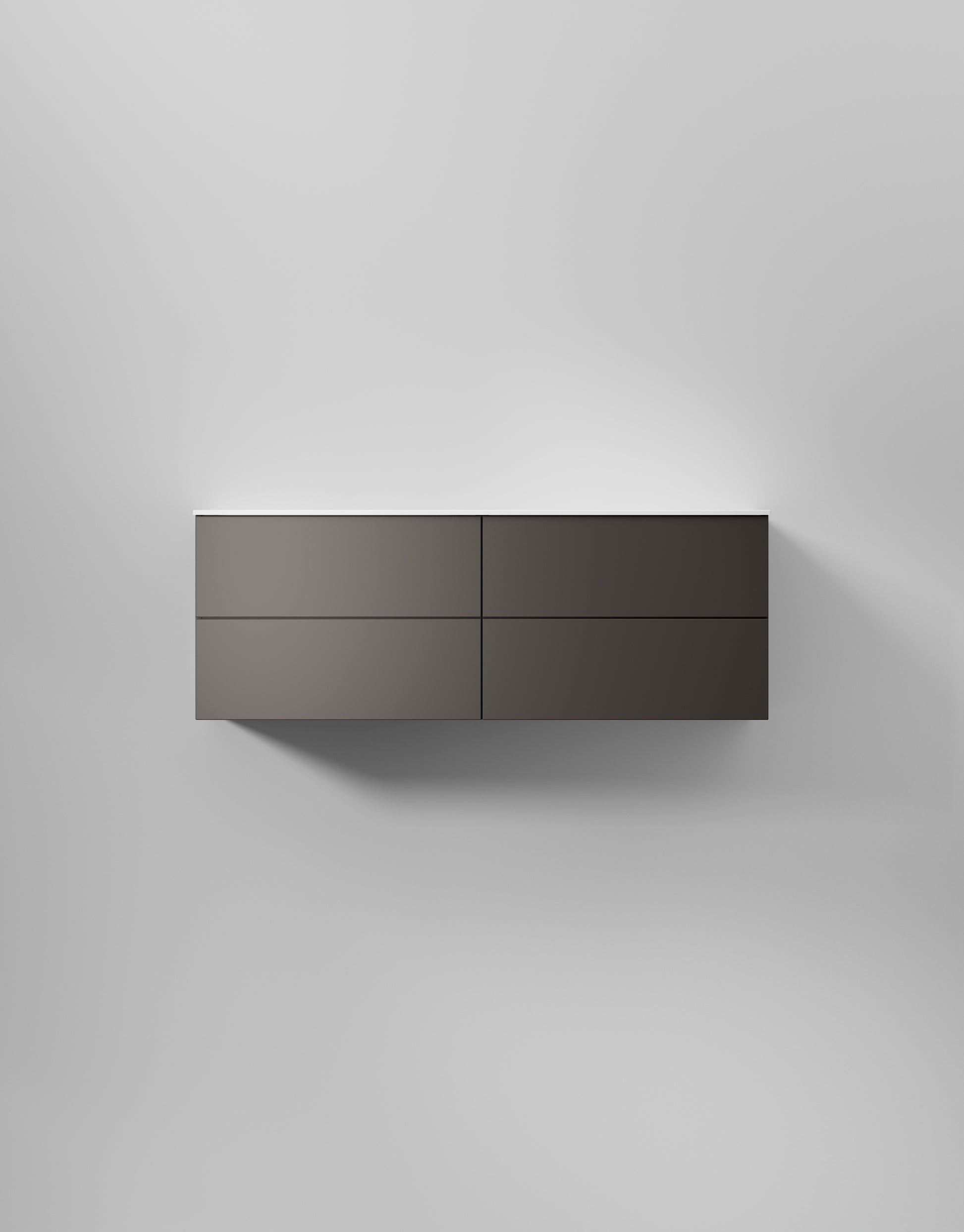 INR Kommod Core Solid 140 D i Carbon Grey (art.nr 376753), visad med tvättställ som säljs separat. Bild: INR