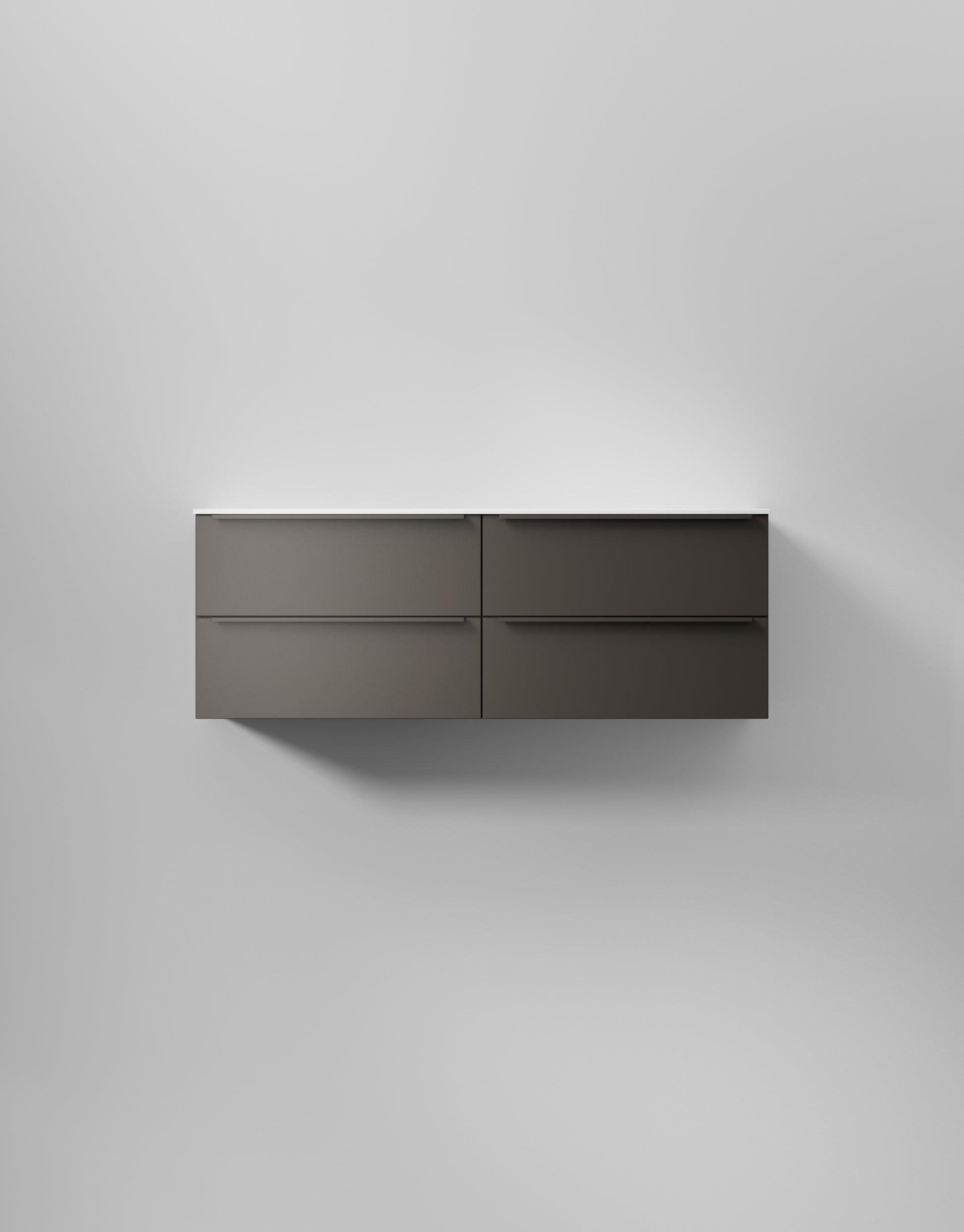 INR Kommod Core Avant 140 D i Carbon Grey (art.nr 377753), visad med tvättställ som säljs separat. Bild: INR