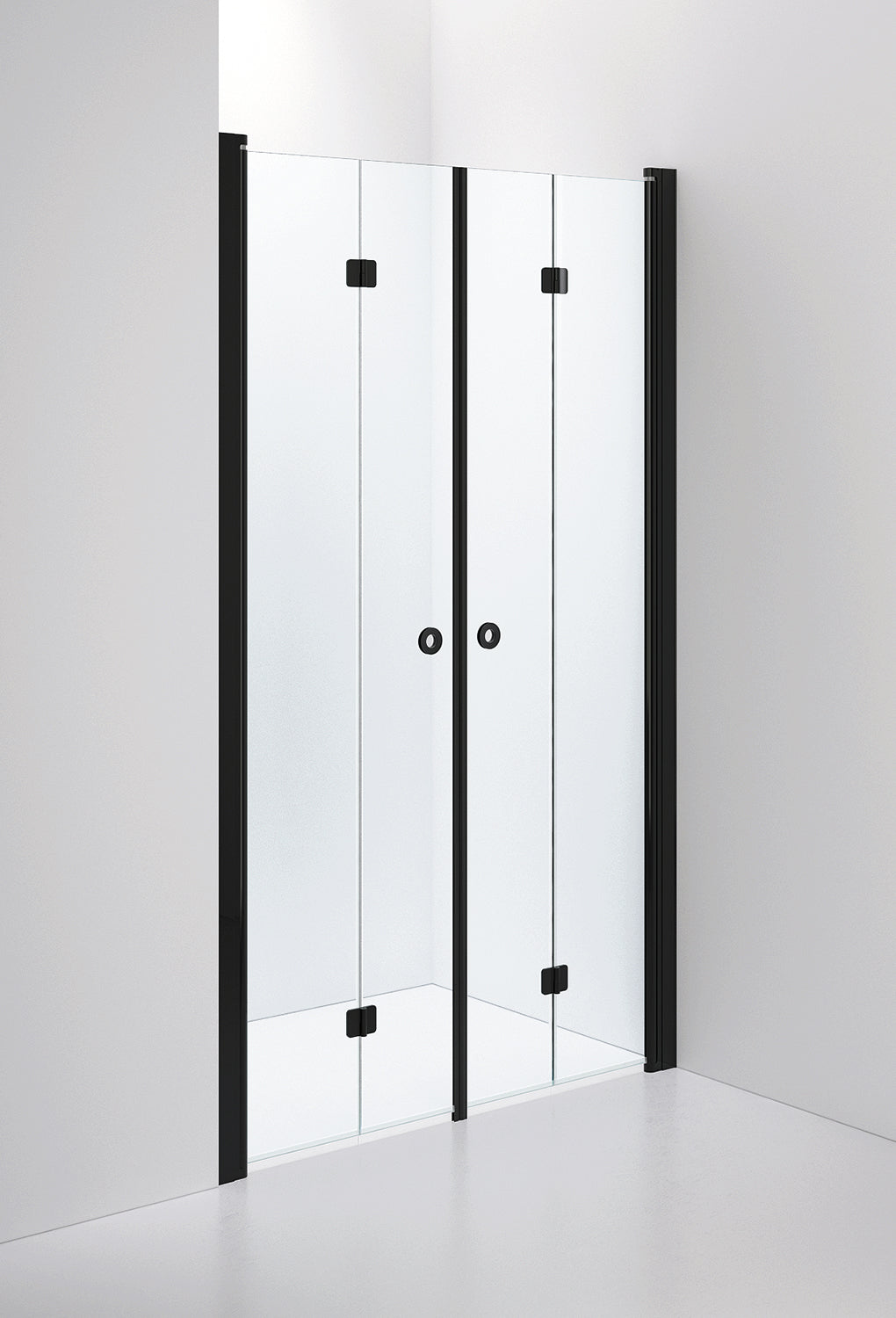 INR Duschvägg Linc 3 Flex – Clear, Black, Måttbeställd (art.nr 503102100). Bild: INR