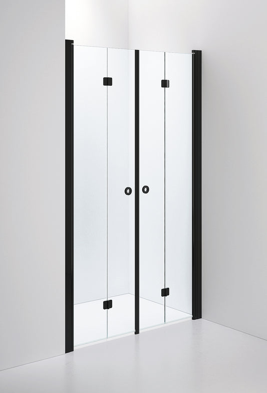 INR Duschvägg Linc 3 Flex – Clear, Black, Måttbeställd (art.nr 503102100). Bild: INR