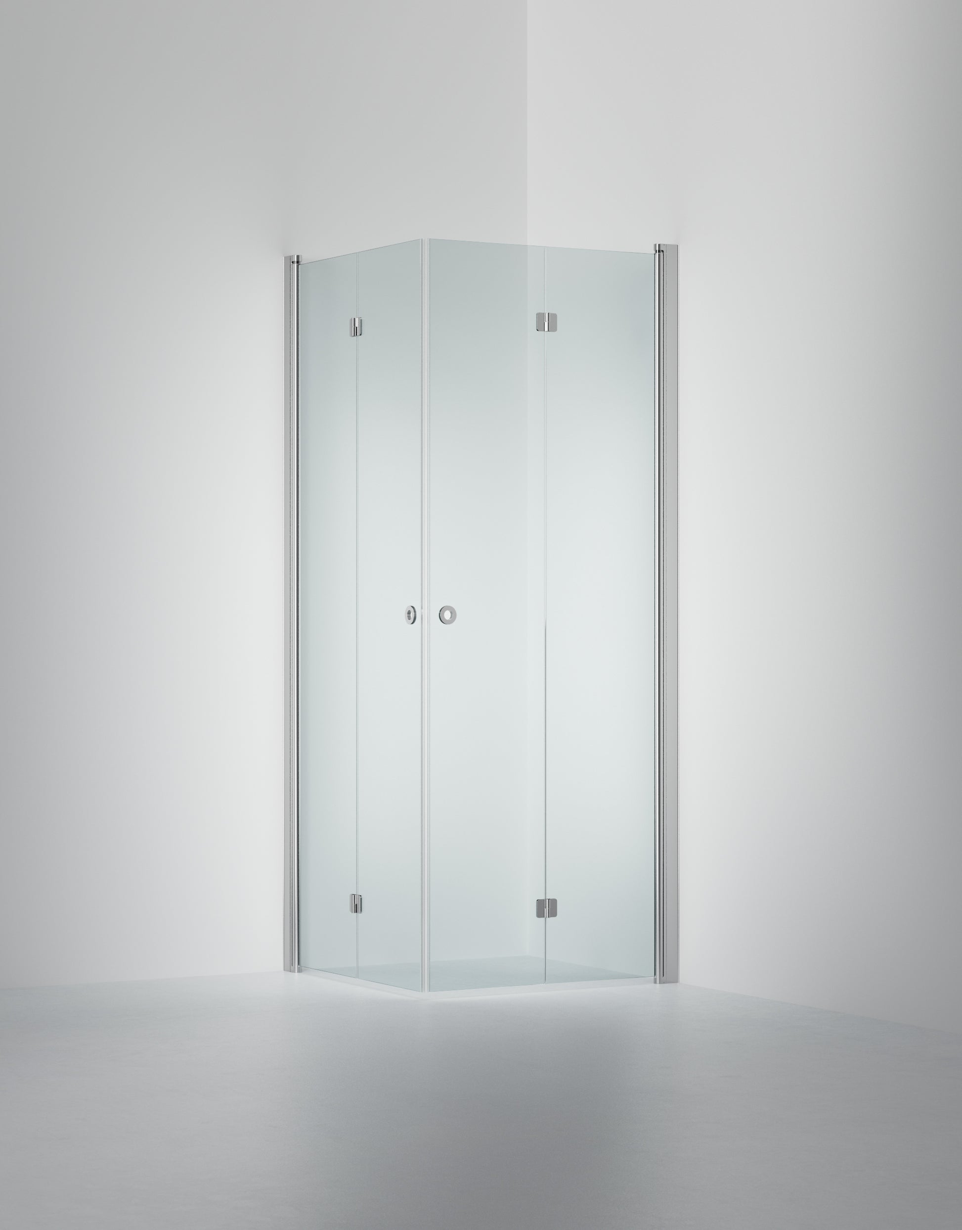 INR Duschhörna Linc Angel Flex – Clear, Polished, 800x800 mm (art.nr 512102388). Bild: INR