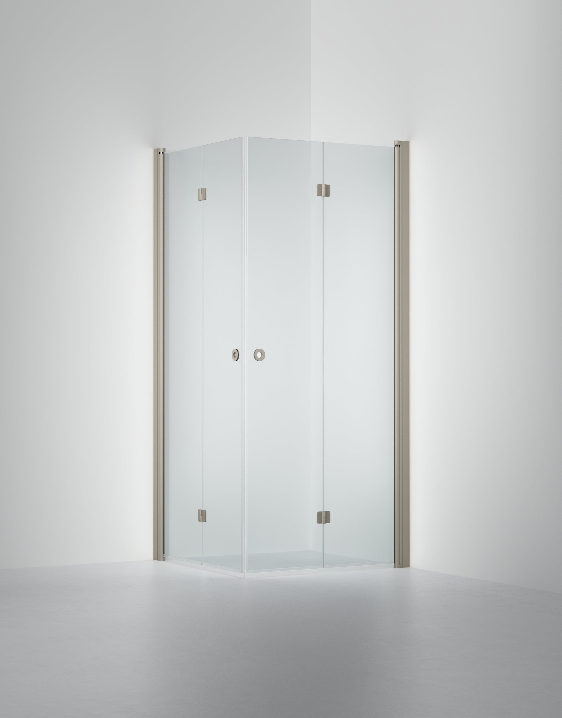 INR Duschhörna Linc Angel Flex – Clear, Stone, 900x900 mm (art.nr 512102499). Bild: INR