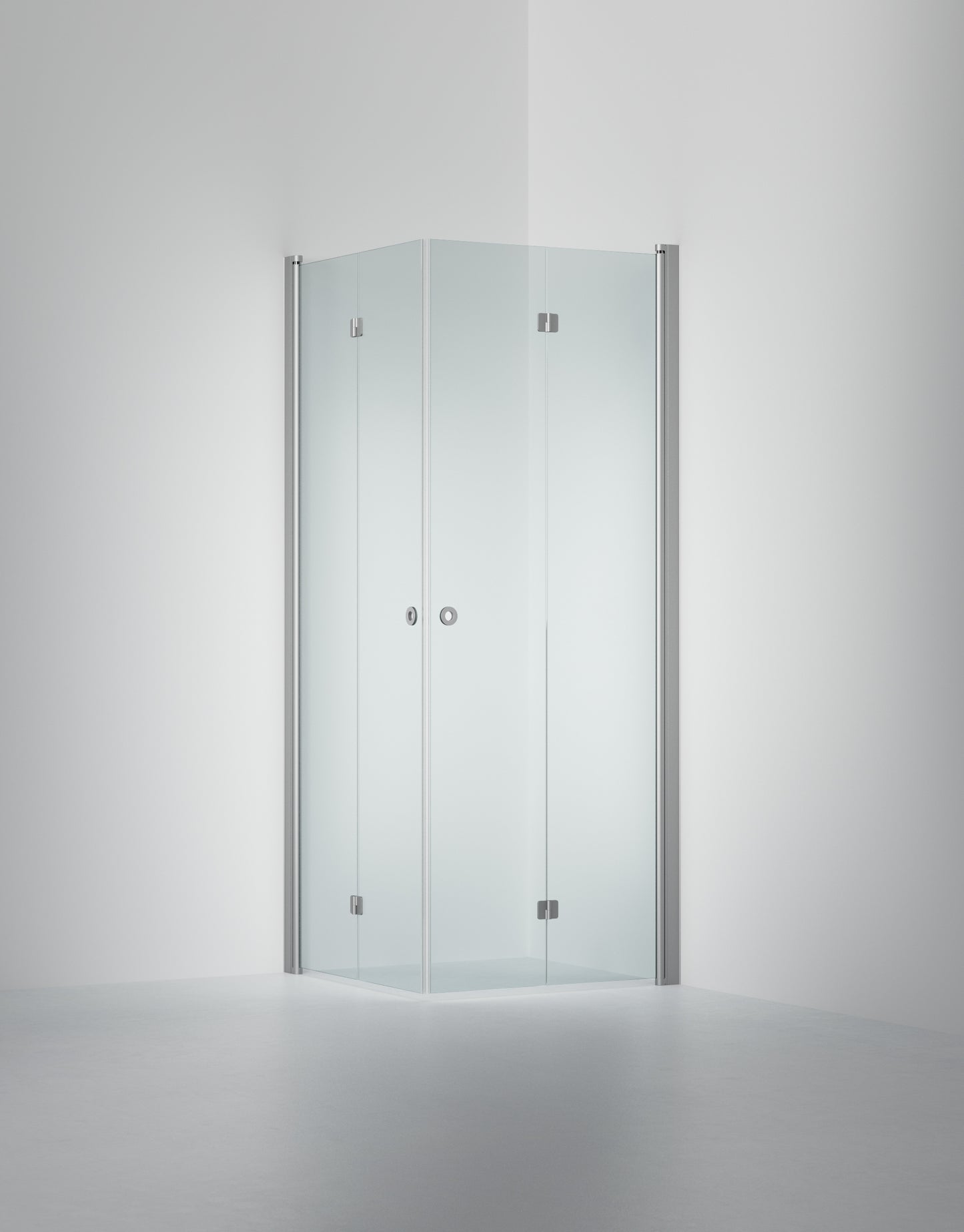 INR Duschhörna Linc Angel Flex – Clear, Matte Brushed, 700x700 mm (art.nr 512102977). Bild: INR
