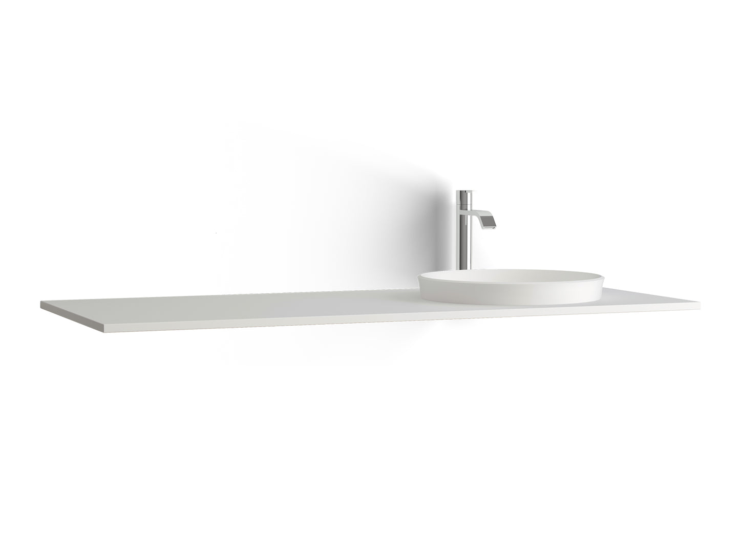 Vedum tvättställ Zone 1200, rund ho höger, Solid Surface