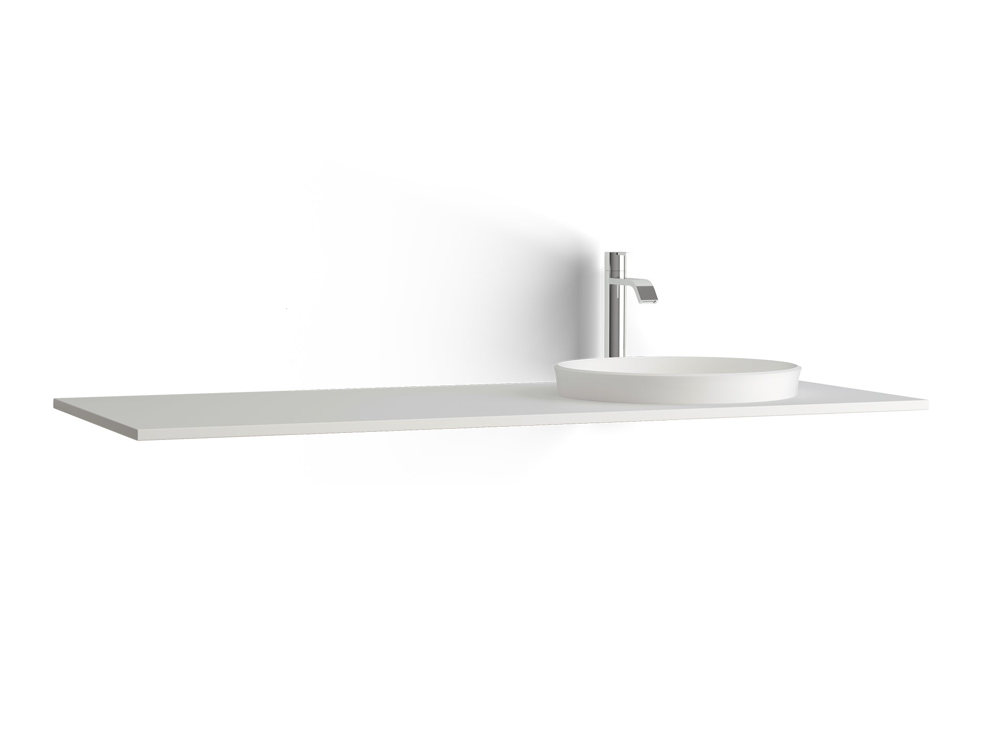 Vedum tvättställ Zone 1200, rund ho höger, Solid Surface