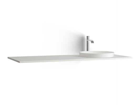 Vedum tvättställ Zone 1200, rund ho höger, Solid Surface