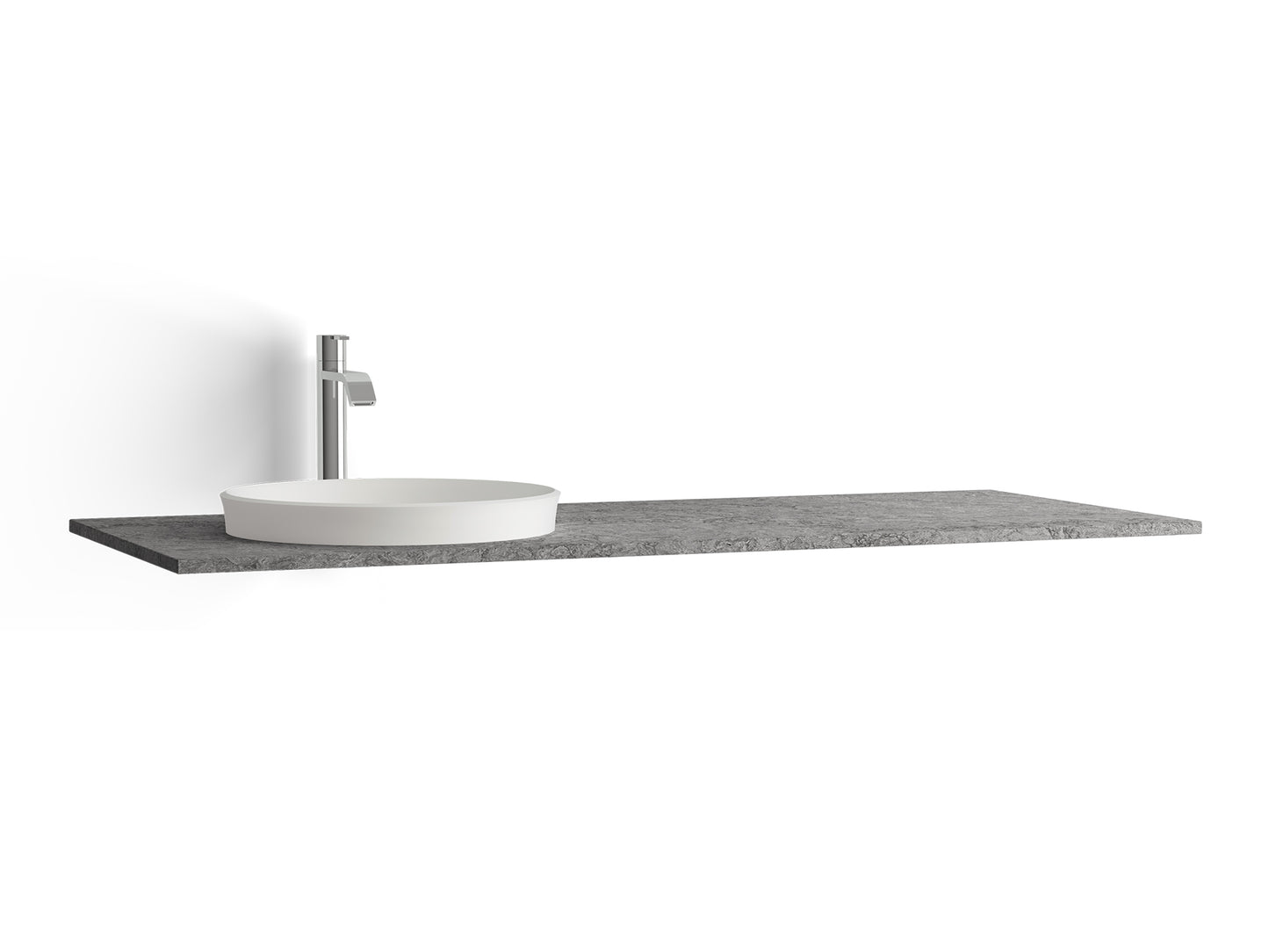 Vedum tvättställ Zone 1200, rund ho vänster, Turbine Grey