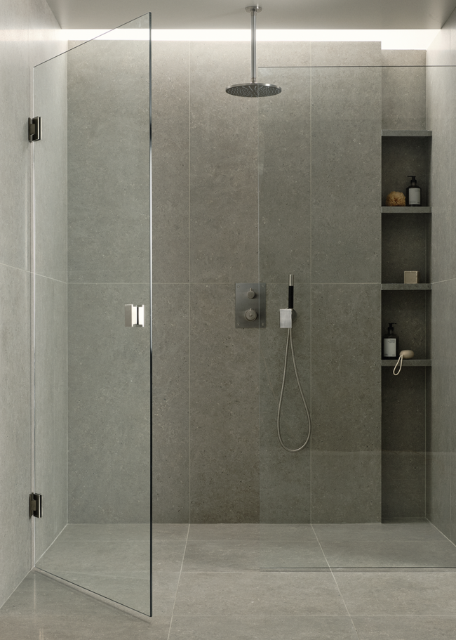 J Stone Select Light Grey Honed Bricmate – granitkeramik från Bricmate