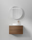 Inspiration: Core Grip 80 i Dark Oak med bänkskiva Flow och Soak. Tvättställ, bänkskiva och övrig inredning säljs separat. Bild: INR