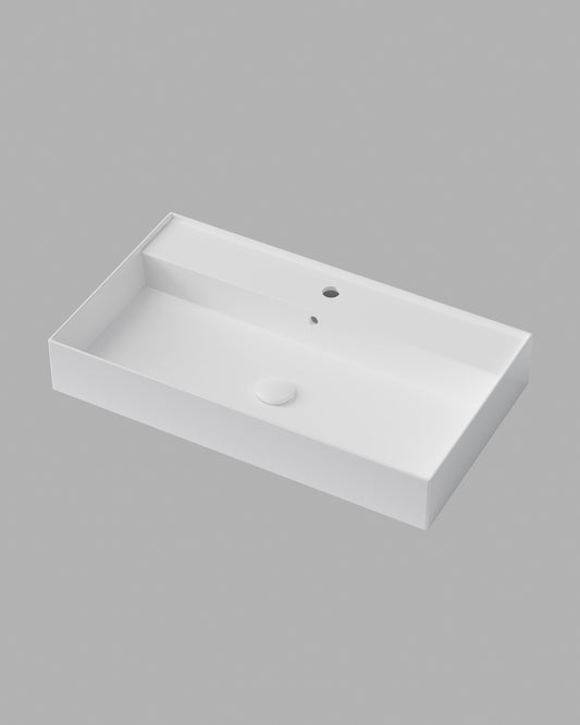 INR Tvättställ Sharp 80 i Glossy White porslin. Bild: INR